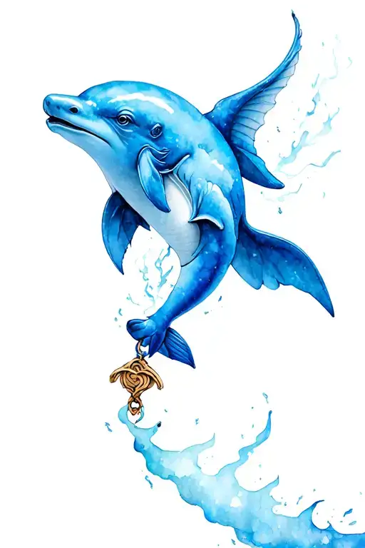 Blue Dolphin Patronus Charm From Harry Potter Coming Out Of A Wand