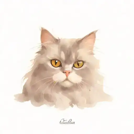 Grey Persian Cat Sitting