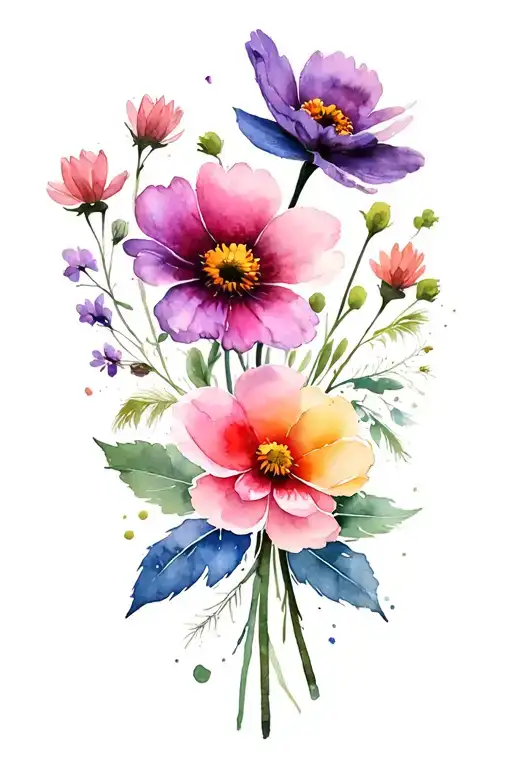 May June July September February Birth Flowers Tattoo