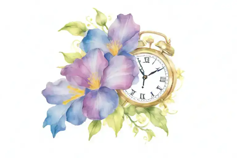 Clock And Primroses
