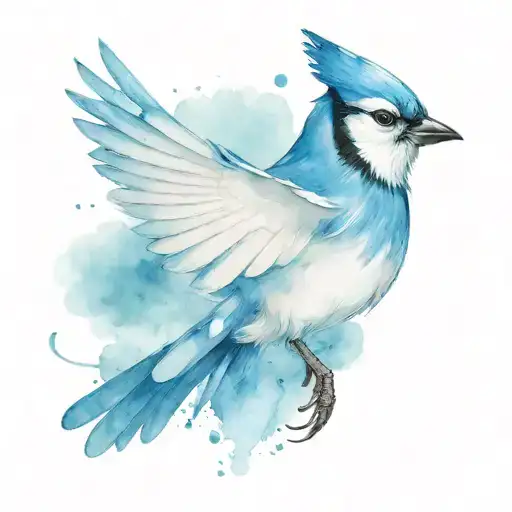 Blue Jay Flying
