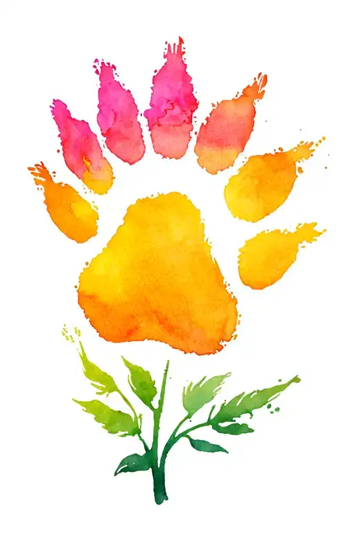 Tigerlilly Sunflower Dog Paw Print