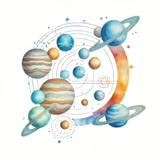 Solar System With Planets
