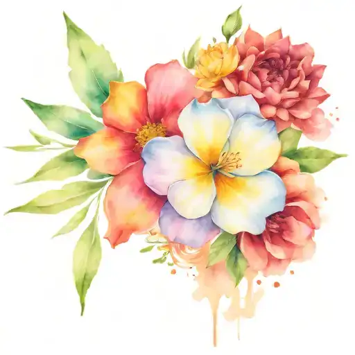 Watercolor Four Different Designs Best Friends Tattoo Medical Addition