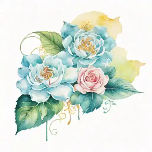 Watercolor Four Different Designs Best Friends Tattoo Health Care