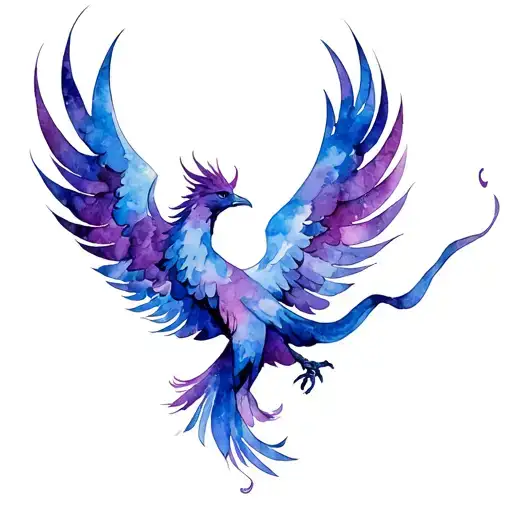 Purple And Blue Pheonix Rising
