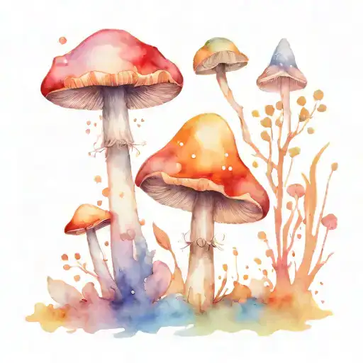 Water Crystals Abstract Mushrooms