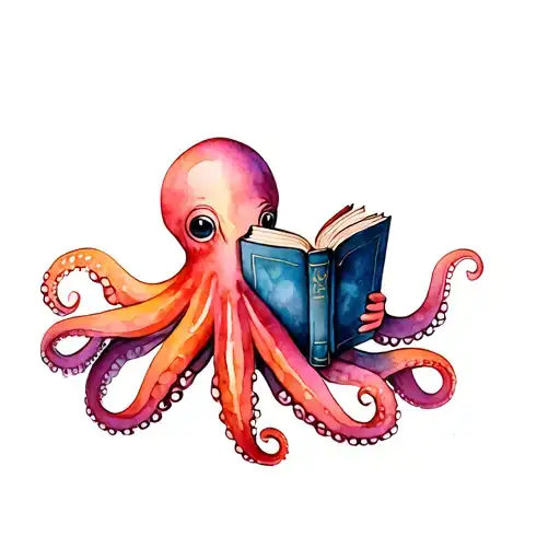 Octopus Holding A Book