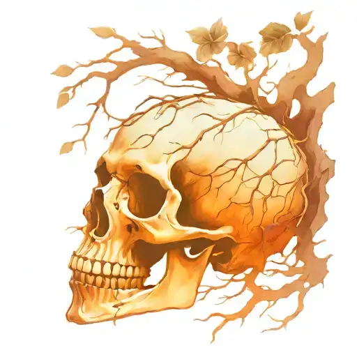 Skull Mysterious And Dark Tree Roots Feminine