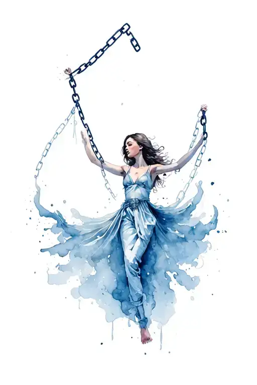 Woman Breaking Free From Chains