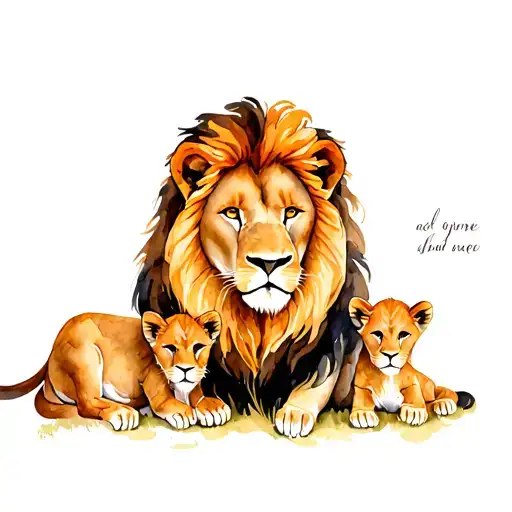 Lion Mother With Her Two Kids Names