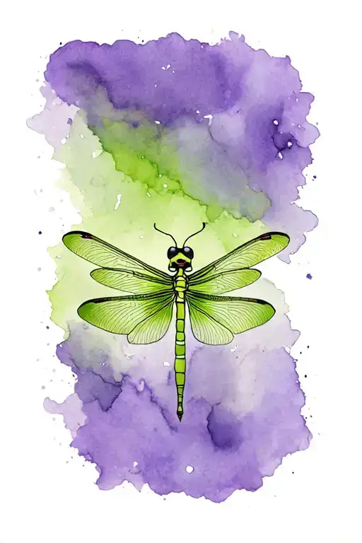 Dragonfly Or Butterfly With Lime Green Cancer Ribbon
