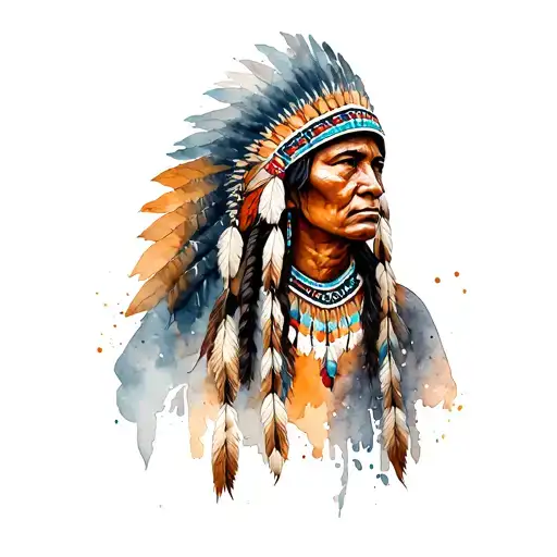 Native American Head Dress Sitting
