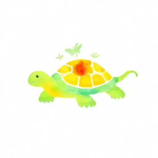 Turtle With Elephant And Dragonfly