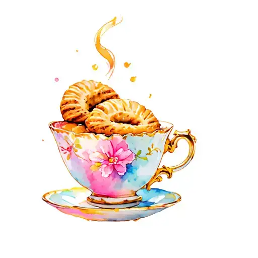 Teacup Filled With Panzies