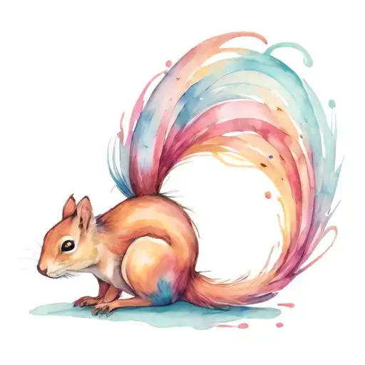 Squirrel Cancer Ribbon Tail In The Shape Made Only