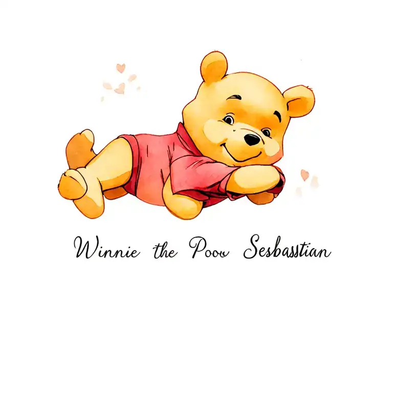 Winnie The Pooh With Sebastian Name Written
