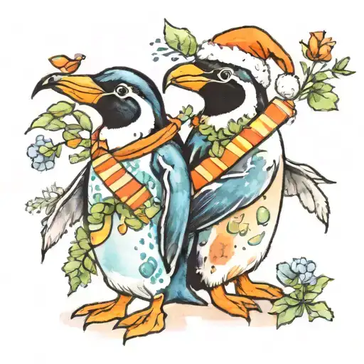 Penguin Giving A Gift