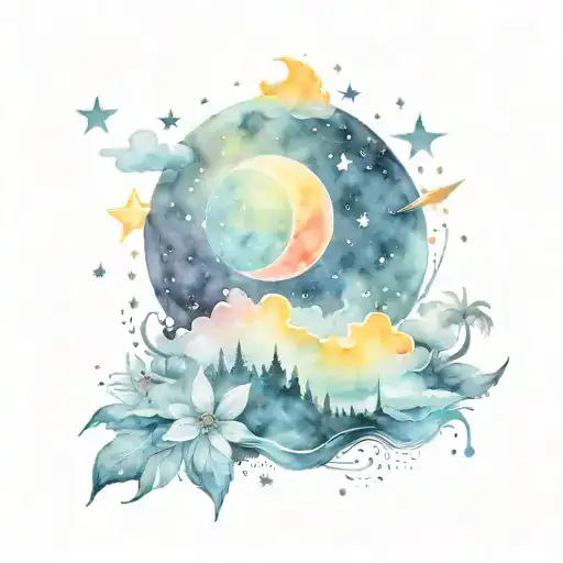 Sun In A Starry Night Sky