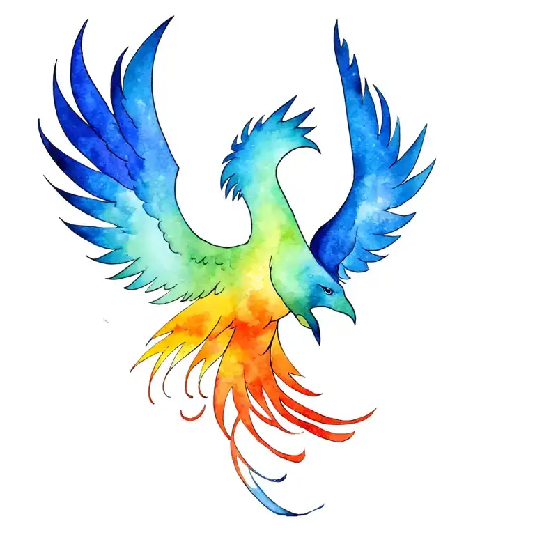 Phoenix Rising From Flames