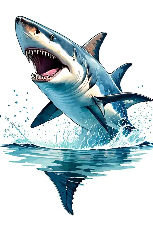 Shark Breaching Water