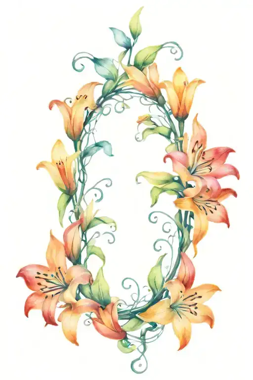 Lilies On A Vine Thin Long