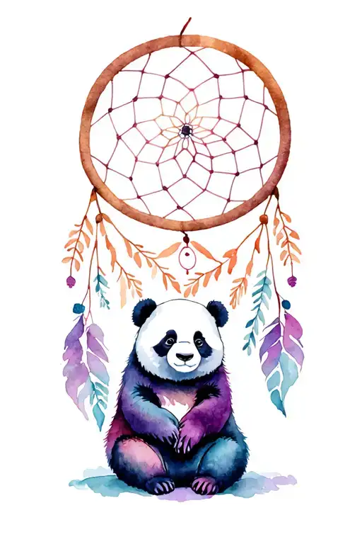 Dream Catcher Panda Bear Sitting