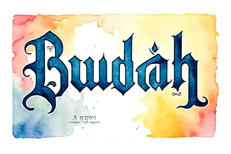 Budah With Gothic Script Both Sides