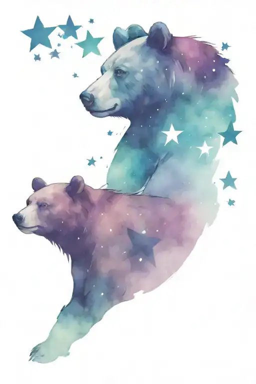 Bear With The Stars Forming The Shape Formed