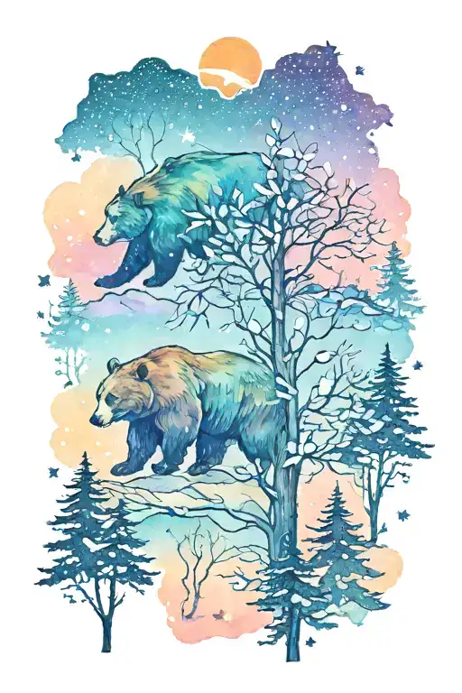 Bear Stars Trees