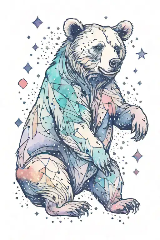 Bear Constellation Intertwined Hearts