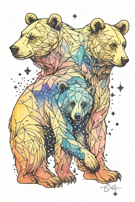 Bear Constellation Intertwined Hearts