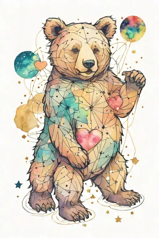 Bear Constellation Intertwined Hearts One Heart