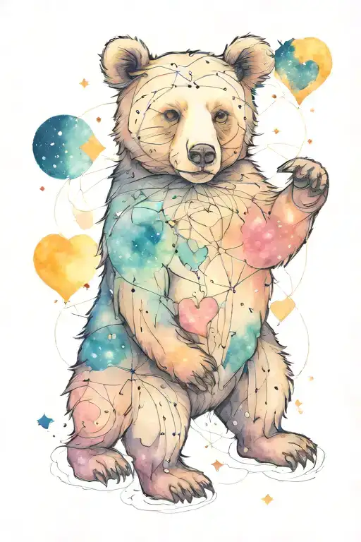 Bear Constellation Intertwined Hearts One Heart