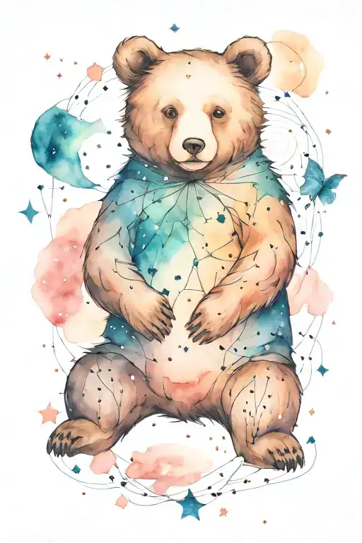 Bear Constellation Intertwined Hearts One Heart