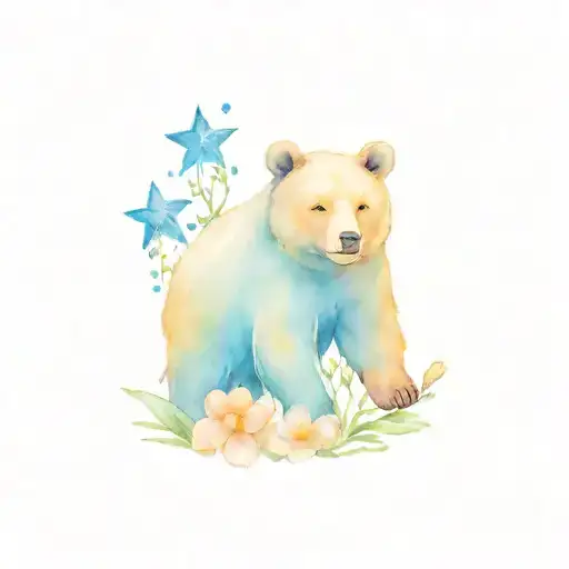 Bear Stars Flowers