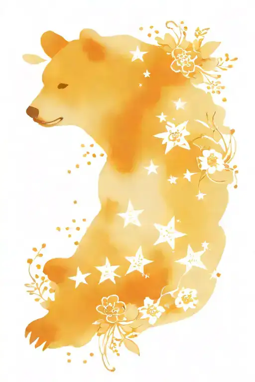 Bear Stars Flowers