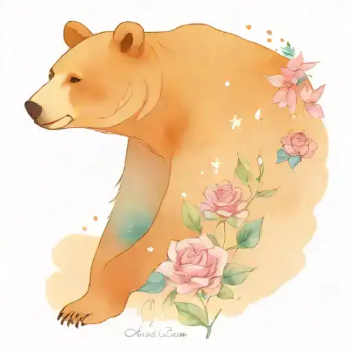 Bear Stars Flowers