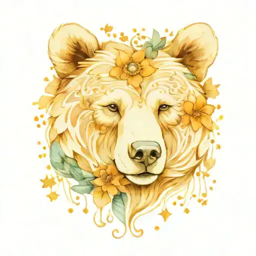 Paisley Bear Head Flowers Stars