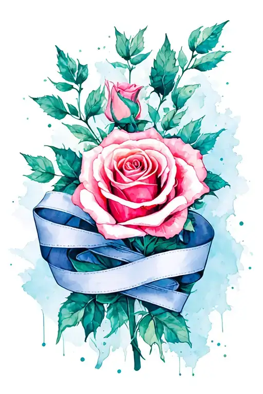 Roses With Ribbon Wrapped