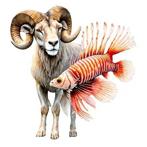 A Ram And A Lion Fish