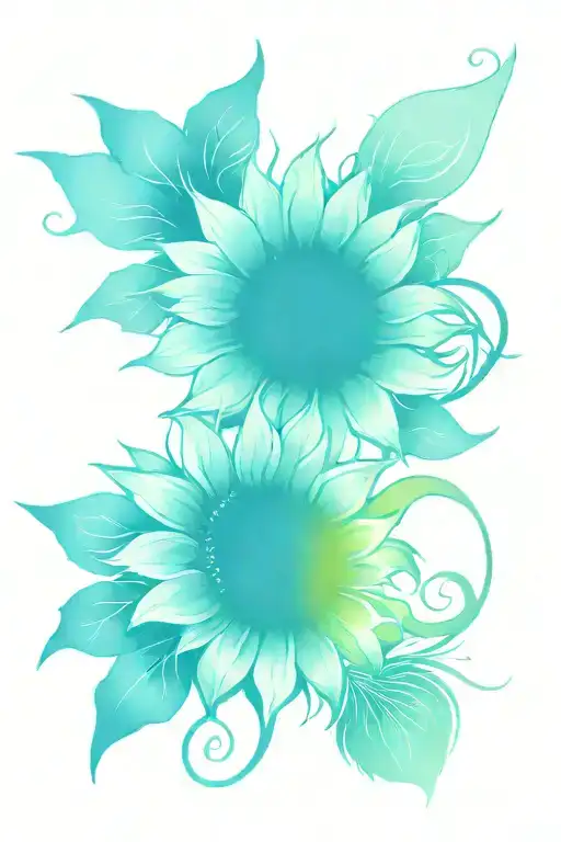 Sunflower And Waves Flowing