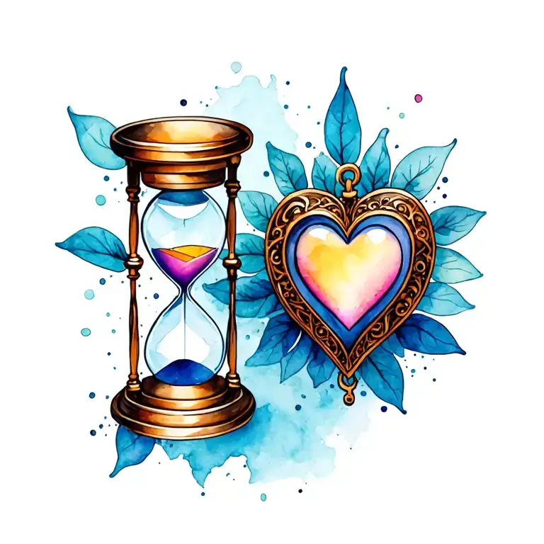 Hourglass And Heart Locket