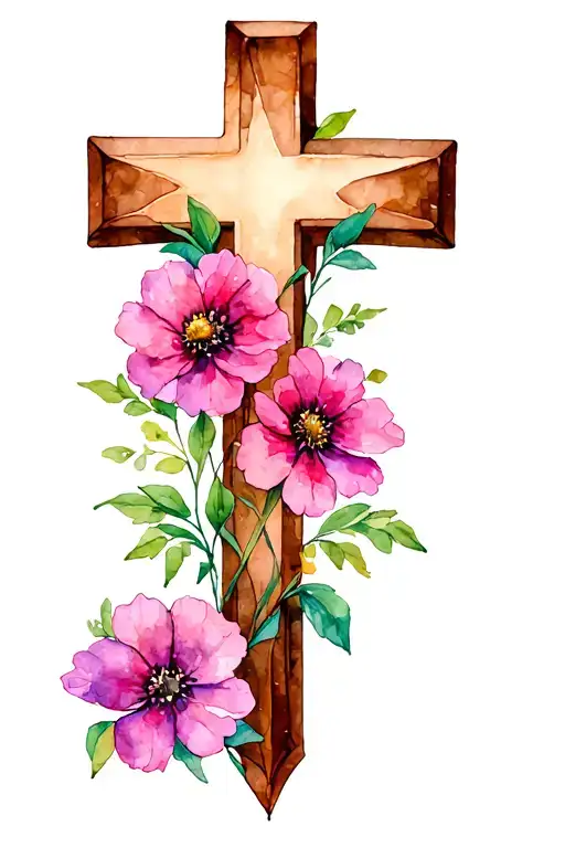 Cross With Flowers