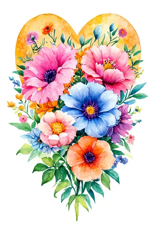 Birth Flowers In A Heart Shape Surrounded