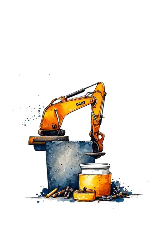 Construction Supplies With A Concrete Wall