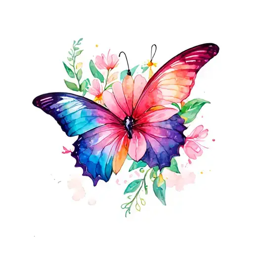 Bali Flowers With A Colorfull Butterfly On It