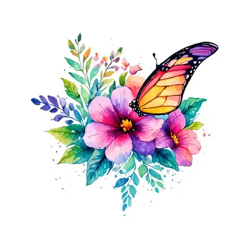 Bali Flowers With A Colorfull Butterfly On It
