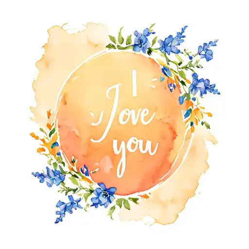 Blue Bonnet With Asl I Love You Symbol Surrounded