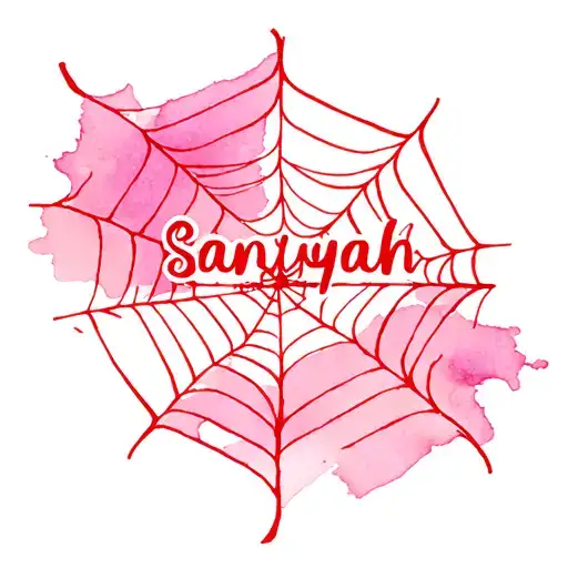 Spider-man Web Abstract Feminine With Name Saniyah In Cursive